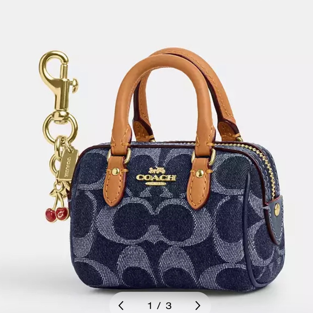 Mini Rowan Bag Charm In Signature Denim💙✨🍒
